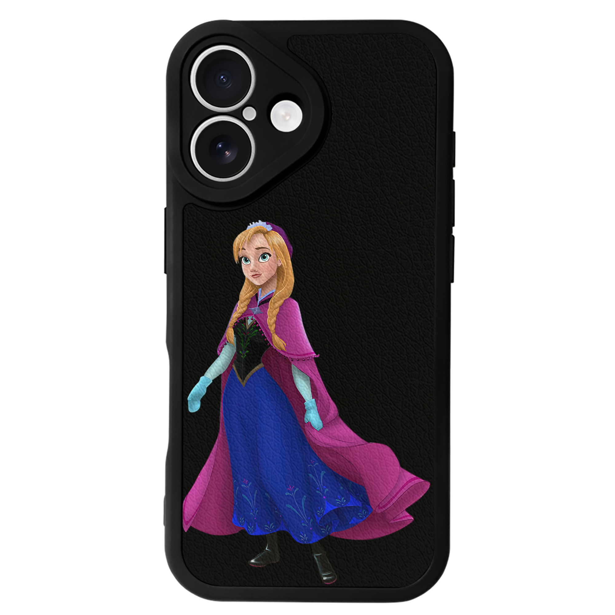 （画像用） アナと雪の女王 アンナ エルサ Frozen Anna Elsa 【iPhone 16シリーズ対応】シリコンスマホケース（レザー調） 材質：シリコン